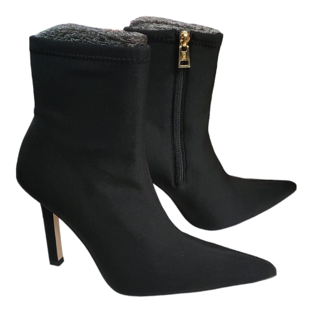 Good American‎ Kickstand Neoprene Stiletto Ankle Black Booties Womens 8 NIB